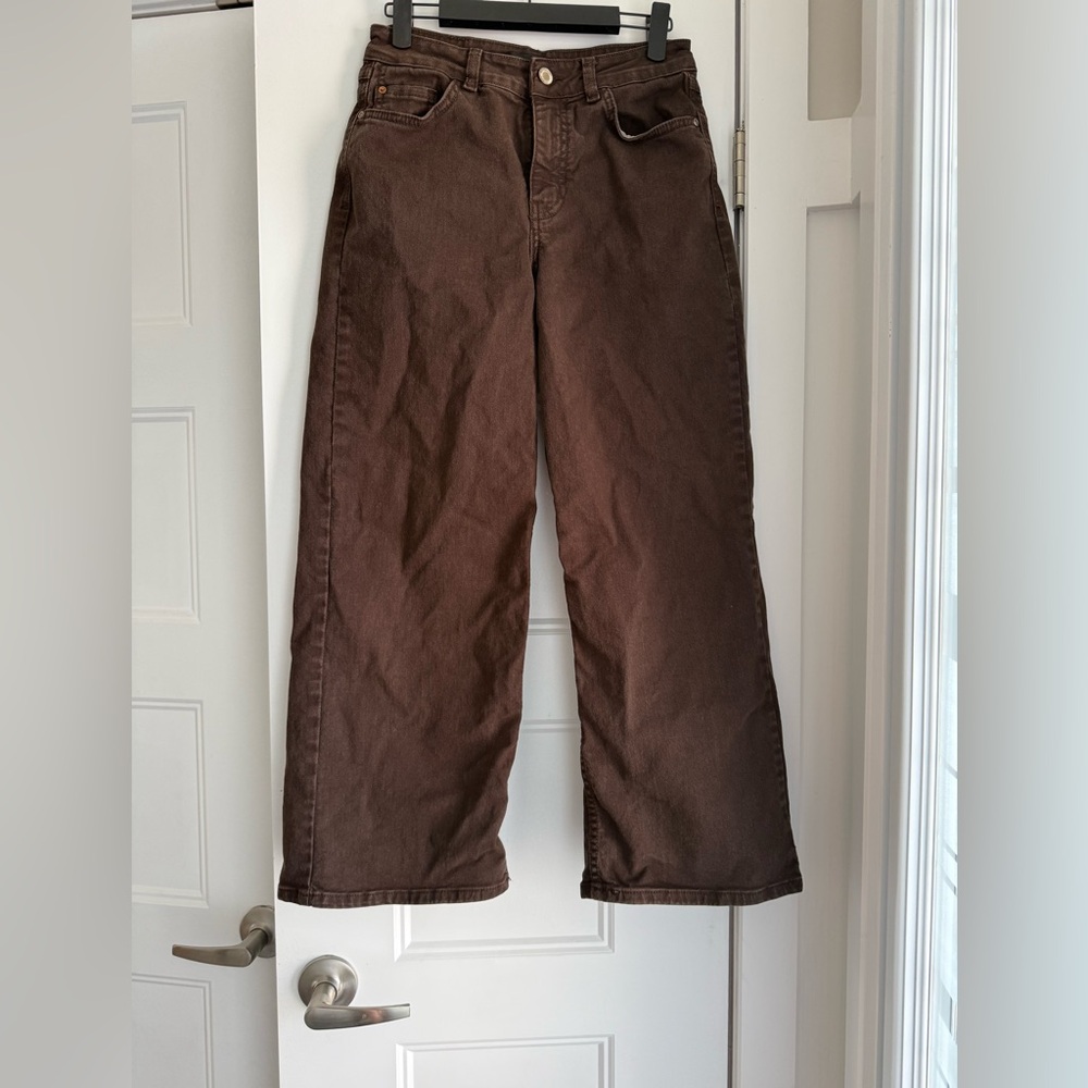 Zara Brown Wide-Leg Jeans